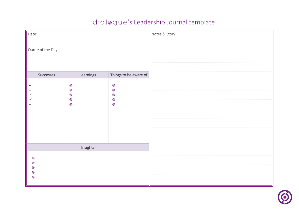 Dialogue Leadership Journal Template